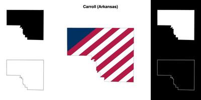 carroll comté, Arkansas contour carte ensemble vecteur