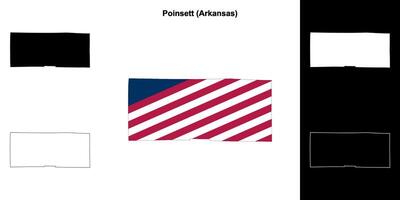 poinsett comté, Arkansas contour carte ensemble vecteur