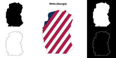 blanc comté, Géorgie contour carte ensemble vecteur
