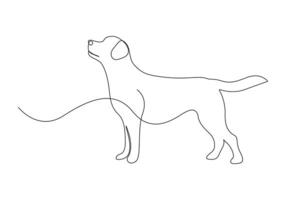chien dans un continu ligne dessin pro illustration vecteur