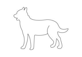 continu Célibataire ligne dessin de mignonne chien prime illustration vecteur