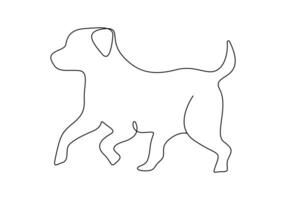 continu Célibataire ligne dessin de chien prime illustration vecteur