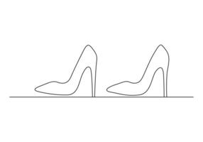 aux femmes des chaussures continu un dessin prime illustration vecteur