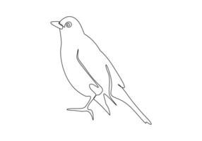 oiseau Célibataire ligne dessin numérique illustration vecteur