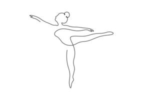 continu un ligne dessin de femme beauté ballet Danseur dans élégance mouvement prime illustration vecteur