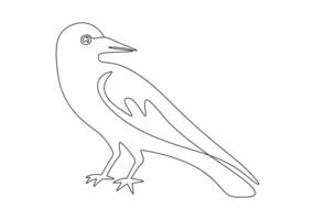 oiseau Célibataire ligne dessin numérique illustration vecteur