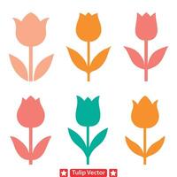 tulipe sérénade capricieux floral silhouette collection vecteur