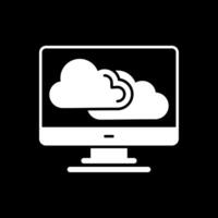 icône inversée de glyphe de nuage vecteur