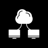 icône inversée de glyphe de cloud computing vecteur