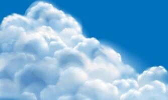 réaliste blanc des nuages fumée sur bleu ciel Contexte illustration vecteur