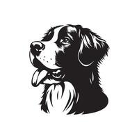 une mignonne chien silhouette noir et blanc art illustration vecteur