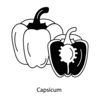 concepts de capsicum à la mode vecteur