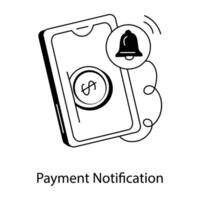 branché Paiement notification vecteur