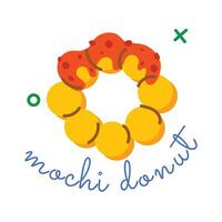 branché mochi Donut vecteur