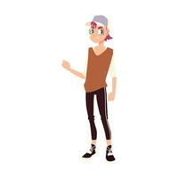 garçon portant une casquette de sport caractère jeunesse culture, dessin vectoriel
