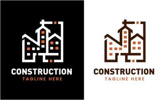 construction minimaliste bâtiment logo icône modèle idée vecteur
