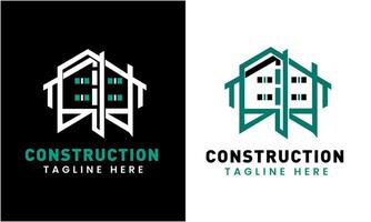 construction minimaliste bâtiment logo icône modèle idée vecteur