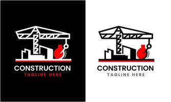 construction minimaliste bâtiment logo icône modèle idée vecteur