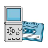 cassette avec poignée de jeu vidéo style années 90 vecteur