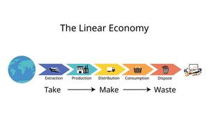 traditionnel linéaire économie modèle de Naturel Ressources à déchets vecteur