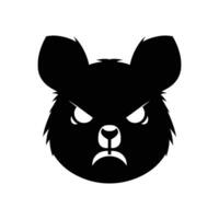 Facile silhouette de un en colère quokka tête visage logo icône symbole illustration vecteur