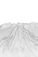 abstrait filaire paysage Contexte. 3d futuriste engrener montagnes. Années 80 rétro illustration. cyberespace La technologie vallées. vecteur