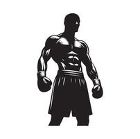 une boxeur supporter avec pose silhouette illustration vecteur