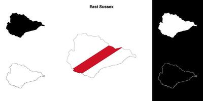 est sussex Vide contour carte ensemble vecteur