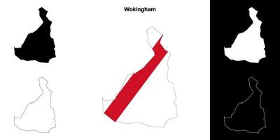 Wokingham Vide contour carte ensemble vecteur