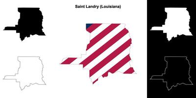 Saint landry paroisse, Louisiane contour carte ensemble vecteur