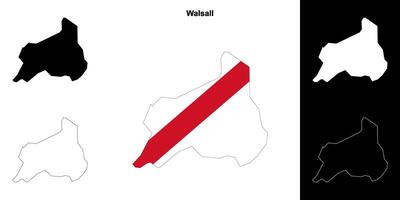 Walsall Vide contour carte ensemble vecteur