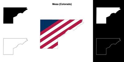 mesa comté, Colorado contour carte ensemble vecteur