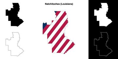 natchitoches paroisse, Louisiane contour carte ensemble vecteur