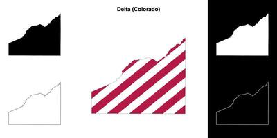 delta comté, Colorado contour carte ensemble vecteur