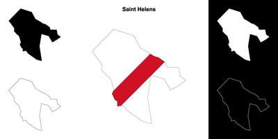 Saint helens Vide contour carte ensemble vecteur