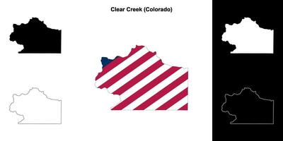 clair ruisseau comté, Colorado contour carte ensemble vecteur