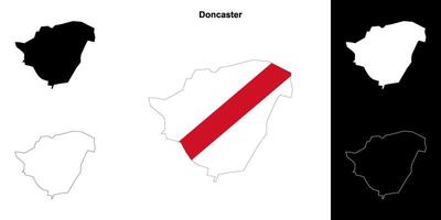 doncaster Vide contour carte ensemble vecteur