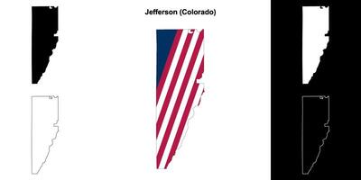 Jefferson comté, Colorado contour carte ensemble vecteur
