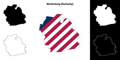Mühlenberg comté, Kentucky contour carte ensemble vecteur