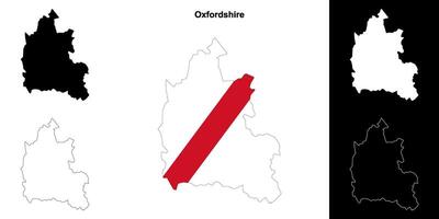 Oxfordshire Vide contour carte ensemble vecteur