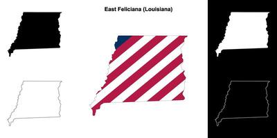 est Feliciana paroisse, Louisiane contour carte ensemble vecteur