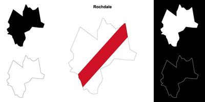 Rochdale Vide contour carte ensemble vecteur