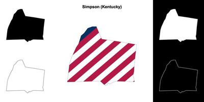 simpson comté, Kentucky contour carte ensemble vecteur