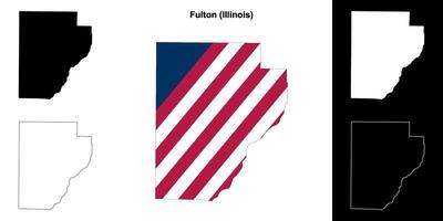 fulton comté, Illinois contour carte ensemble vecteur