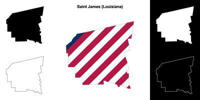 Saint James paroisse, Louisiane contour carte ensemble vecteur