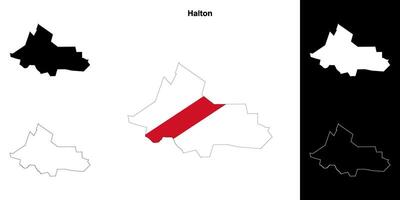 Halton Vide contour carte ensemble vecteur