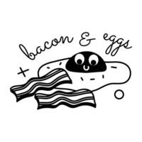 branché Bacon des œufs vecteur