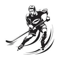 le hockey joueur art, conception, logo, image, le hockey joueur illustration vecteur