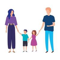 parents avec des personnages d'avatar de fils vecteur