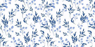 bleu floral sans couture modèle. conception pour papier, couverture, tissu, intérieur décor et autre les usages vecteur